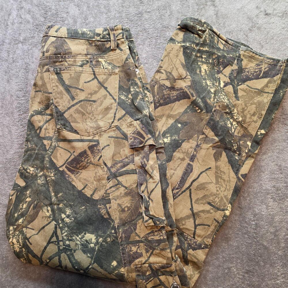 PRETTYLITTLETHING Cargo Pants Womens 10 Multicolor Camo Twill Pockets Casual
